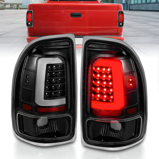 ANZO 311347 1997-2004 Dodge Dakota LED Taillights Black Housing Clear Lens Pair