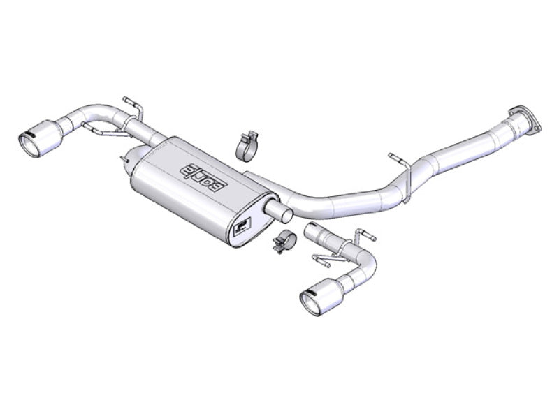 Borla 1014015 03-09 Mazda RX-8 1.3L Single Round Rolled Angle-Cut Cat-Back Exhaust