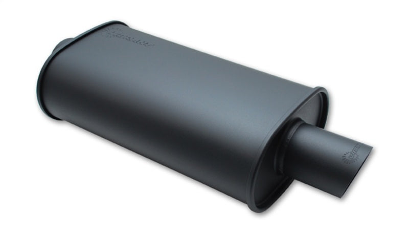 Vibrant 1145 StreetPower FLAT BLACK Oval Muffler with Single 3in Outlet - 2.25in inlet I.D.