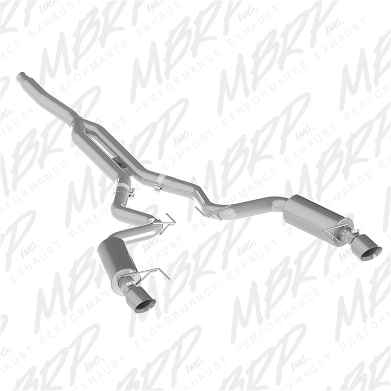 MBRP S7274409 15-18 Ford Mustang EcoBoost 2.3L T409 3in Cat Back Dual Split Rear Exit (Street Version)