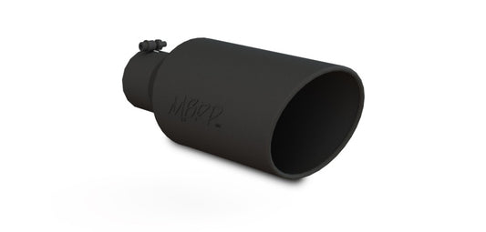 MBRP T5126BLK Universal Exhaust Tip 7in O.D. Rolled End 4in Inlet 18in Length - Black