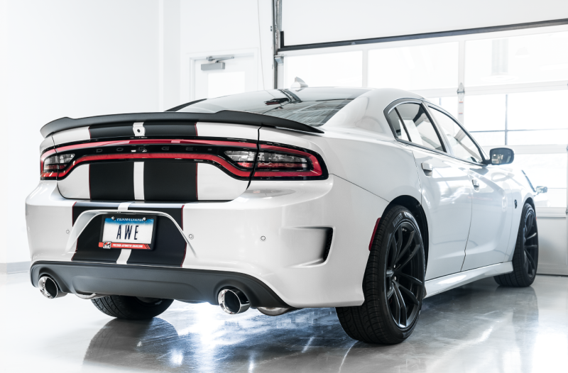 AWE Tuning 3015-32112 2015+ Dodge Charger 6.4L/6.2L Supercharged Track Edition Exhaust - Chrome Silver Tips