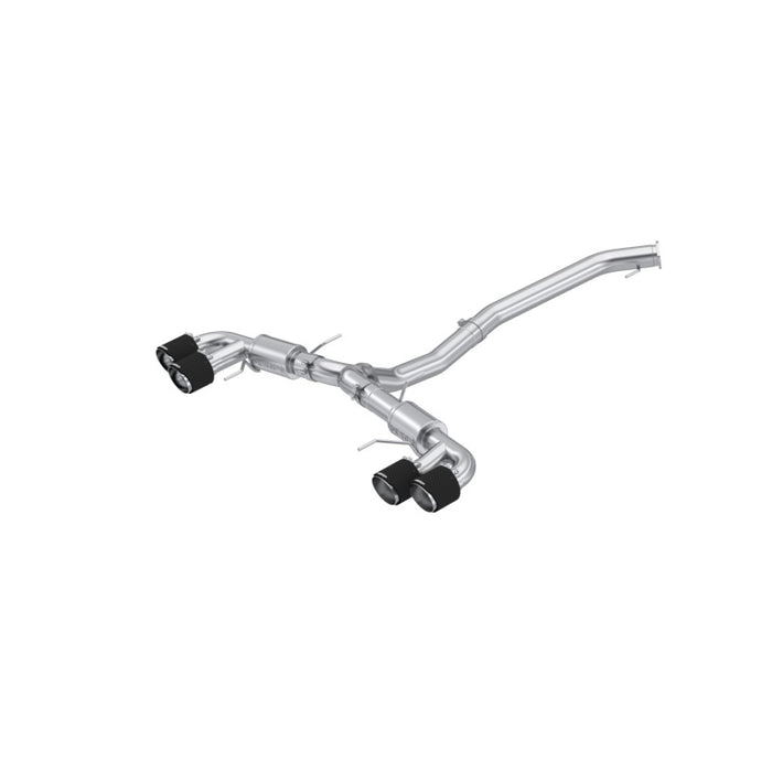 MBRP S44073CF 2009-2023 Nissan GTR 3.8L Stainless Steel 3.5in Cat-Back, Dual Split Rear Quad Carbon Tips