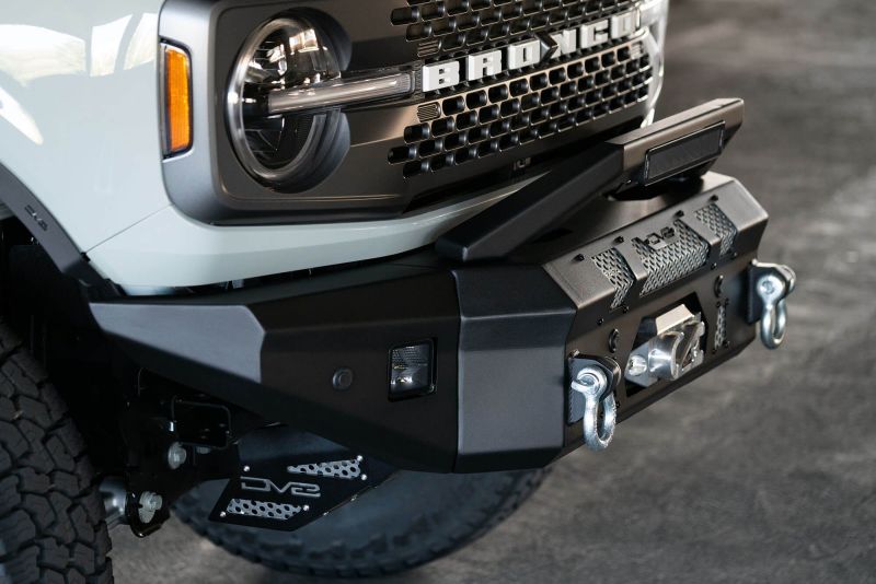 DV8 Offroad FBBR-01 2021+ Ford Bronco Front Bumper Winch Capable w/ Optional Bull Bar/Aux Light Opening