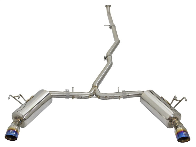 aFe 49-36615-L POWER Takeda 16-17 Honda Civic I4-1.5L (t) 2.5-2.25in 304 SS CB Dual-Exit Exhaust Blue Tips