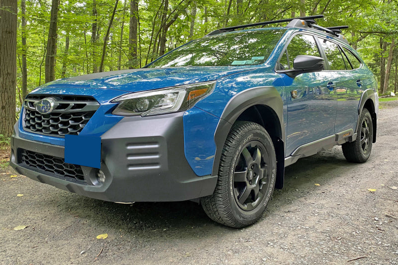 Rally Armor MF76-UR-BLK/WOR 22-25 Subaru Outback Wilderness Black Mud Flap Wild Orange Logo