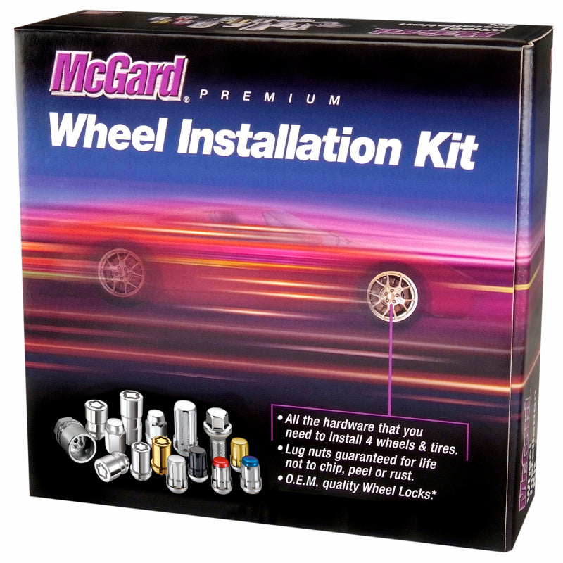 McGard 84658 6 Lug Hex Install Kit w/Locks (Cone Seat Nut) M12X1.5 / 13/16 Hex / 1.5in. Length - Black