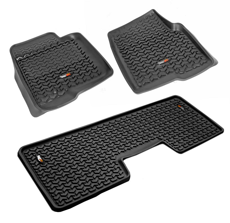 Rugged Ridge 82989.21 Floor Liner Front/Rear Black 2009-2014 Ford F-150 / Raptor Regular / S-Cab / S-Crew