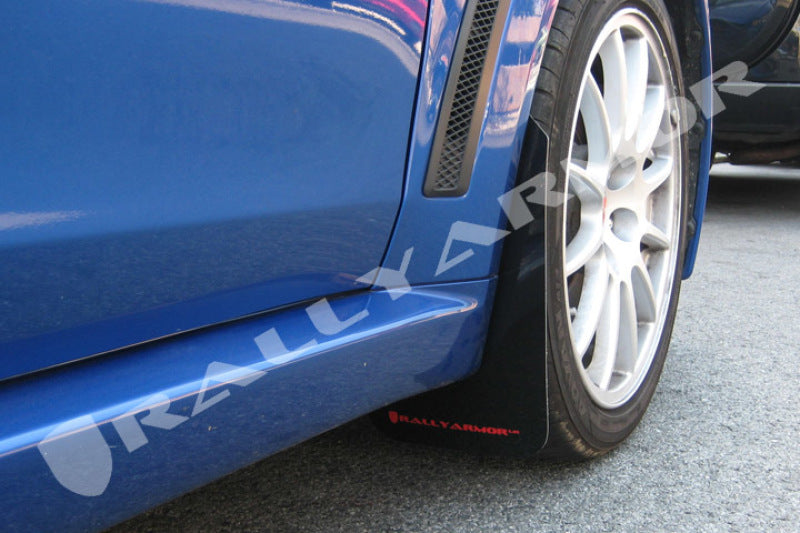 Rally Armor MF10-UR-BLK/RD 08-17 Mitsubishi EVO X Black UR Mud Flap w/ Red Logo