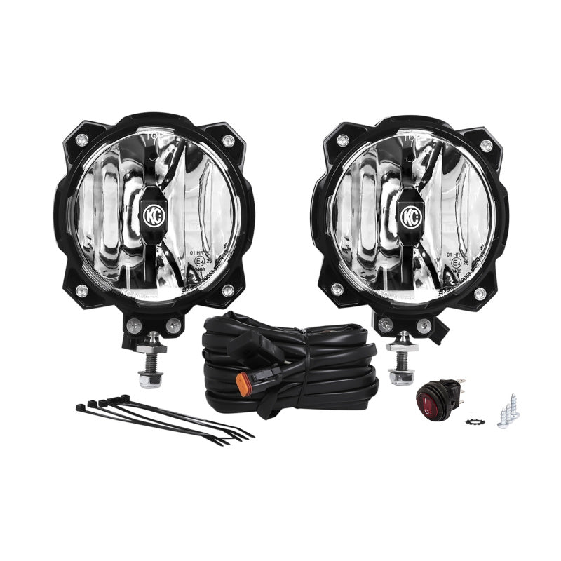 KC HiLiTES 91305 6in. Pro6 Gravity LED Light 20w Single Mount Wide-40 Beam (Pair Pack System)