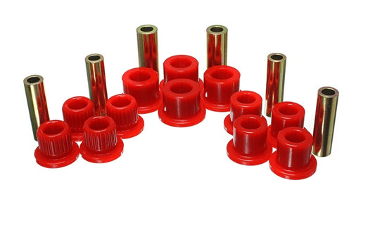 Energy Suspension 4.2147R 99-04 Ford F-350 2wd/F-250 SD 4wd/F-350 4wd Red Rear Leaf Spring Bushing Set