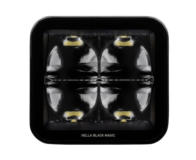 Hella 358176821 Universal Black Magic 3.2in L.E.D. Cube Kit - Spot Beam