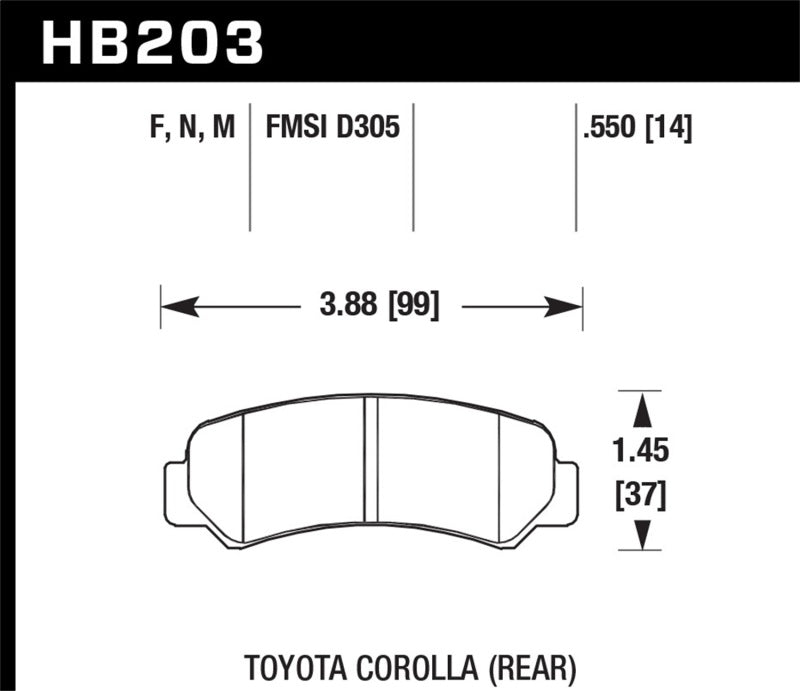 Hawk Performance HB203F.550 Hawk HPS Pads Unknown Application