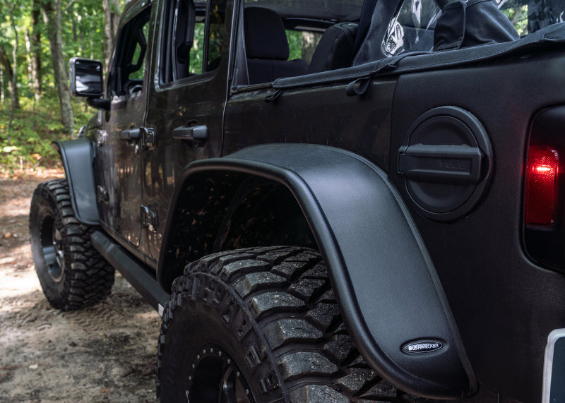 Bushwacker 10923-07 2018+ Jeep Wrangler (JL) Unlimited Flat Style Flares 4pc - Black