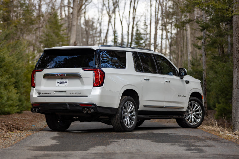 MBRP S5059AL 21-24 Chevrolet Suburban XL 5.3L 3in Aluminized 2.5in Dual Split Carbon Fiber Cat-back