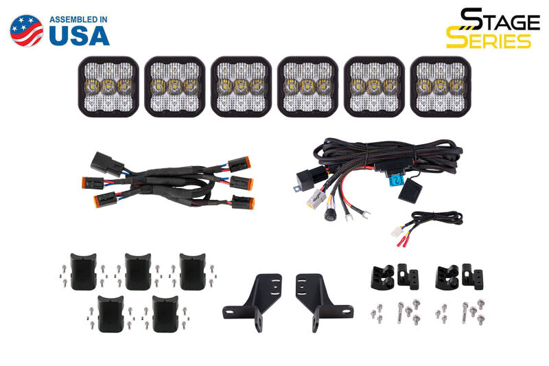 Diode Dynamics DD7235 Bronco SS5 6-Pod CrossLink Grille Lightbar Kit Sport - White Combo
