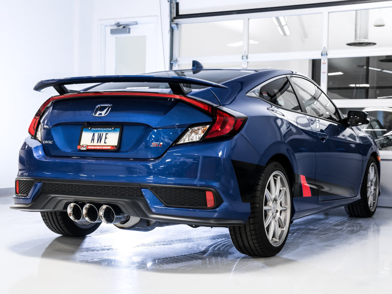 AWE Tuning 3015-52012 2016+ Honda Civic Si Touring Edition Exhaust w/Front Pipe & Triple Chrome Silver Tips