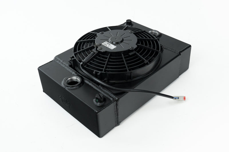 CSF 7065B Universal Drag Race / Tuck Radiator w/9in Spal Fan - 10.5in H x 10in L x 3.6in W - Black