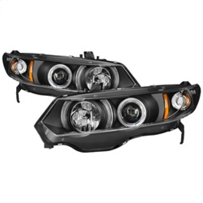 SPYDER 5010780 Spyder Honda Civic 06-08 2Dr Projector Headlights LED Halo Black High H1 Low H1 PRO-YD-HC06-2D-HL-BK