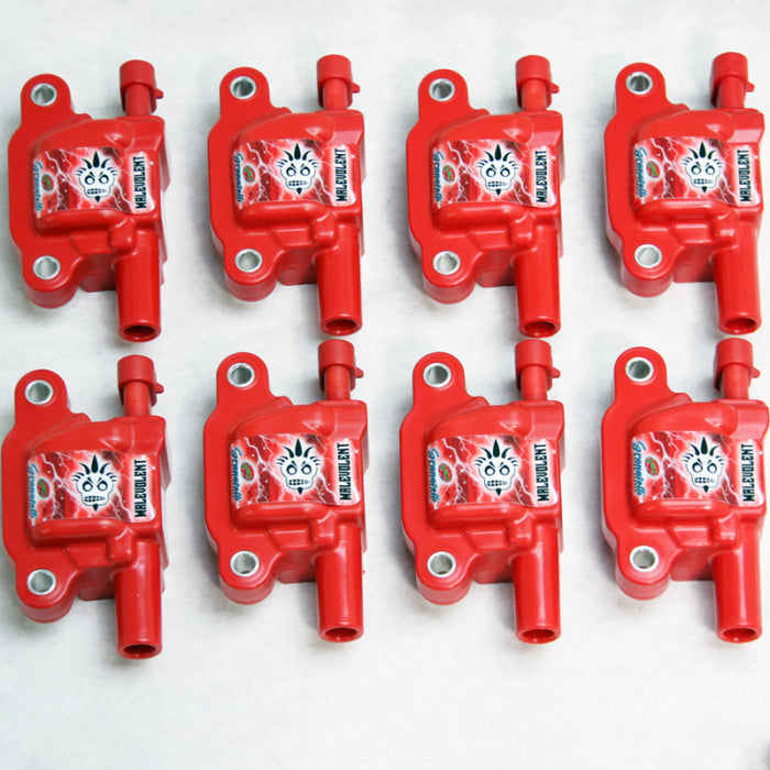 Granatelli Motor Sports 28-0514-CPRM Granatelli 14-23 GM LT Malevolent Coil Packs - Red (Set of 8)