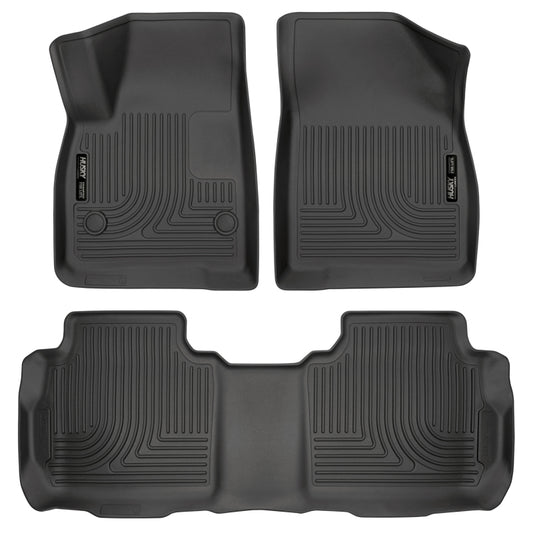 Husky Liners 99141 Weatherbeater 17-23 Cadillac XT5 / 17-23 GMC Acadia Front & 2nd Seat Floor Liners - Blk