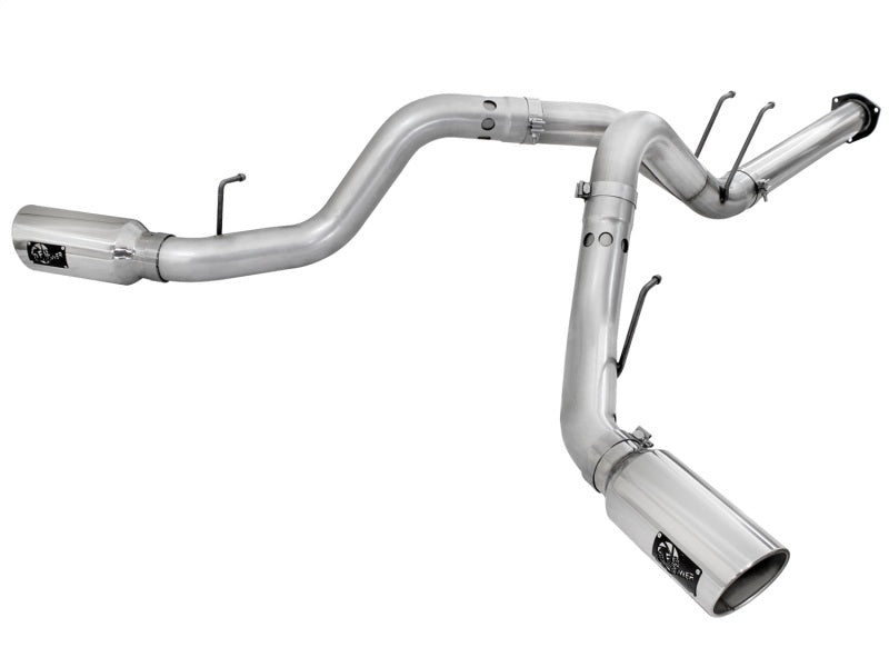 aFe 49-03065-P Atlas Exhaust 4in DPF-Back Exhaust Aluminized Steel Polished Tip 11-14 ford Diesel Truck V8-6.7L