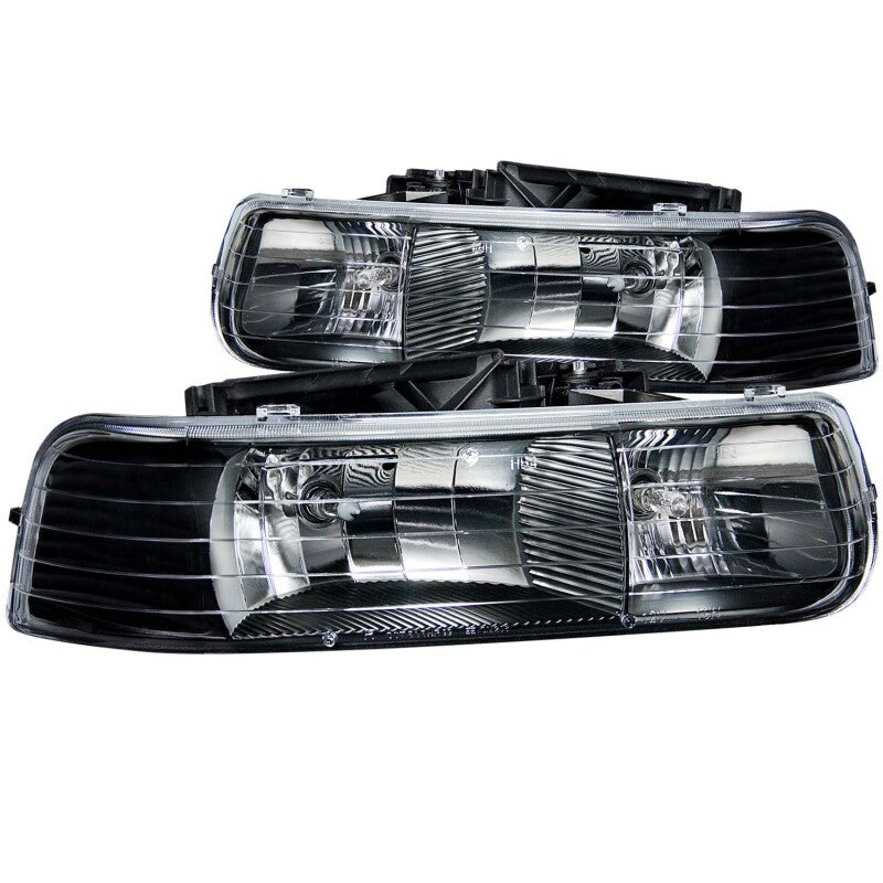 ANZO 111155 1999-2002 Chevrolet Silverado 1500 Crystal Headlights Black