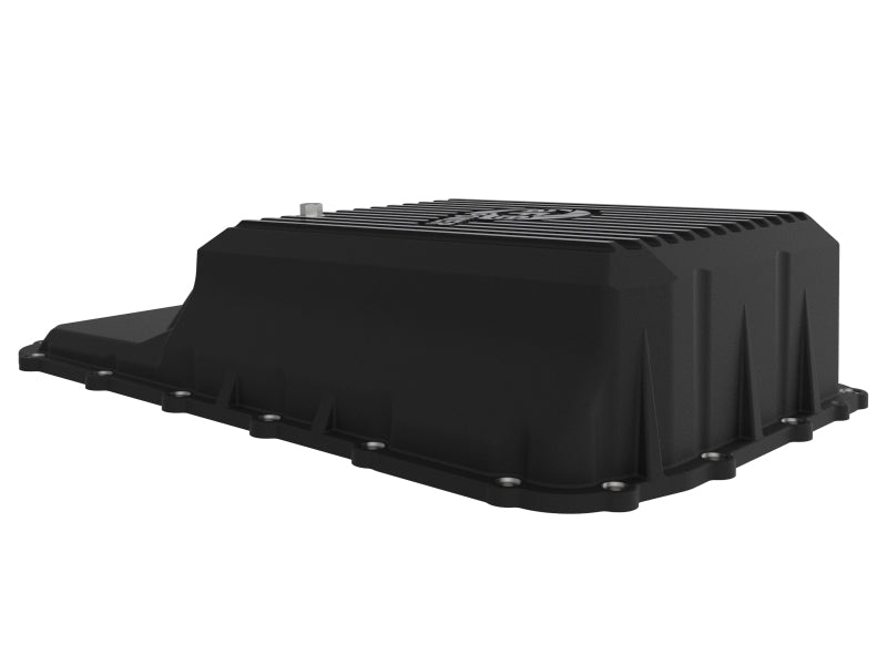 aFe 46-71220B 20-21 Ford Truck w/ 10R140 Transmission Pan Black POWER Street Series w/ Machined Fins
