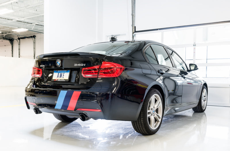 AWE Tuning 3010-32034 BMW F3X 340i Touring Edition Axle-Back Exhaust - Chrome Silver Tips (102mm)