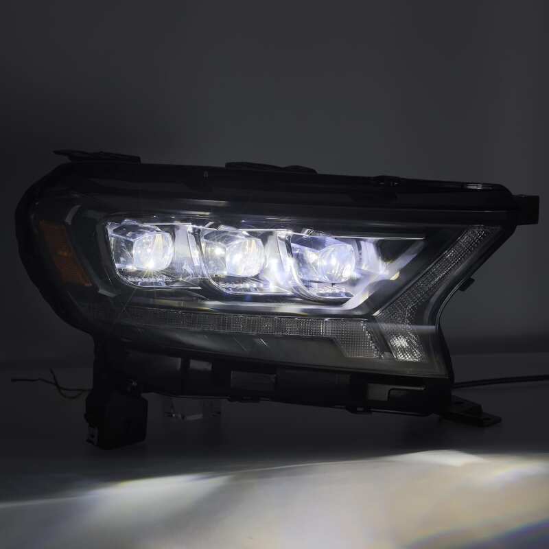 AlphaRex 880123 19-21 Ford Ranger NOVA LED Proj Headlight Plnk Style Alpha Blk w/Activ Light/Seq Signal/DRL