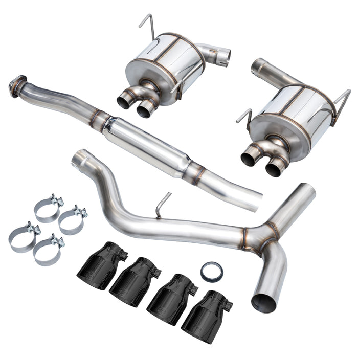 AWE Tuning 3015-43108 Subaru STI VA / WRX GV / STI GV Sedan Touring Edition Exhaust - Diamond Black Tip (102mm)