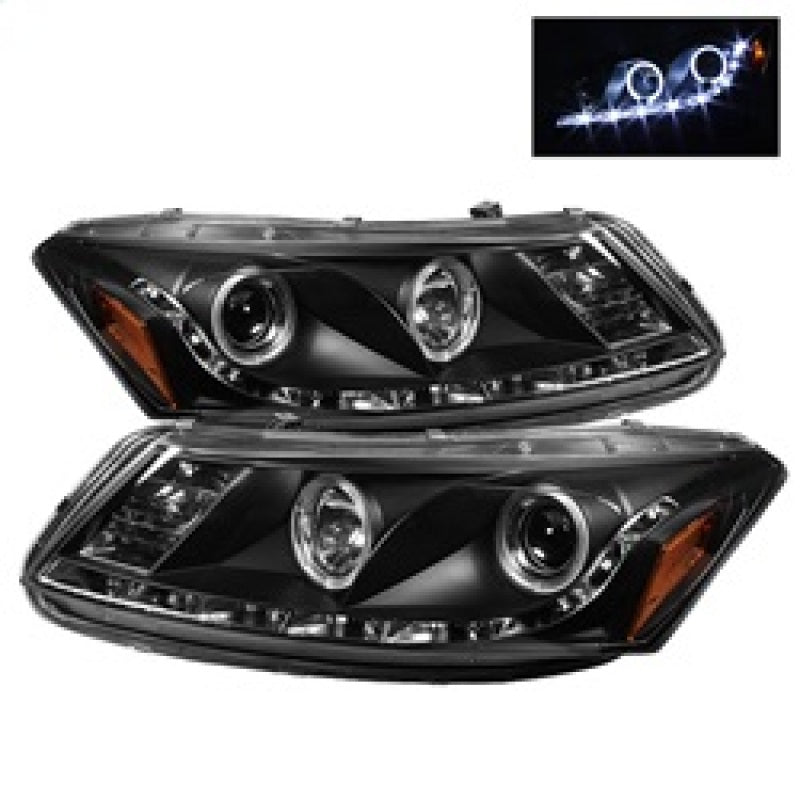 SPYDER 5010667 Spyder 08-12 Honda Accord No Crosstour 4Dr Proj Headlights- LED Halo DRL Blk PRO-YD-HA08-4D-HL-BK