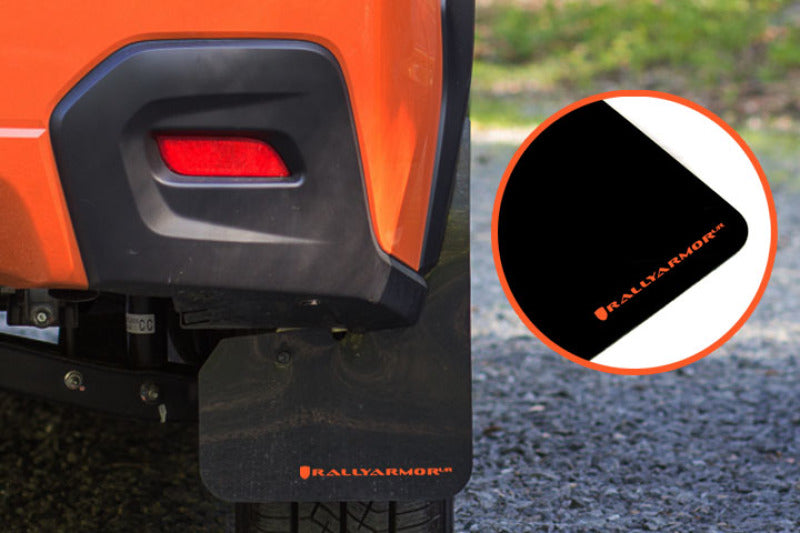 Rally Armor MF26-UR-BLK/OR 13-17 Subaru Crosstrek XV Black Mud Flap w/Orange Logo