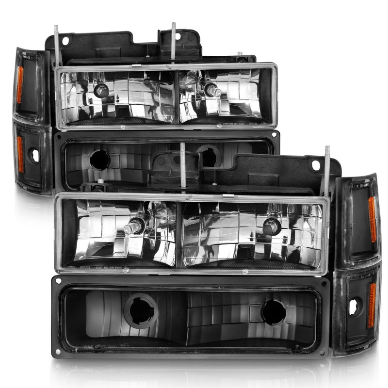 ANZO 111505 88-98 Chevrolet C1500 Crystal Headlights Black