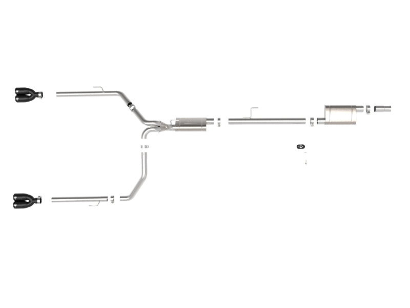 aFe 49-38084-B Vulcan Series 3in-2-1/2in 304 SS Cat-Back 2020 Jeep Gladiator (JT) V6-3.6L w/ Black Tips