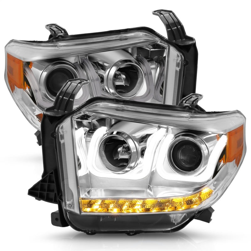 ANZO 111319 2014-2016 Toyota Tundra Projector Headlights w/ U-Bar Chrome