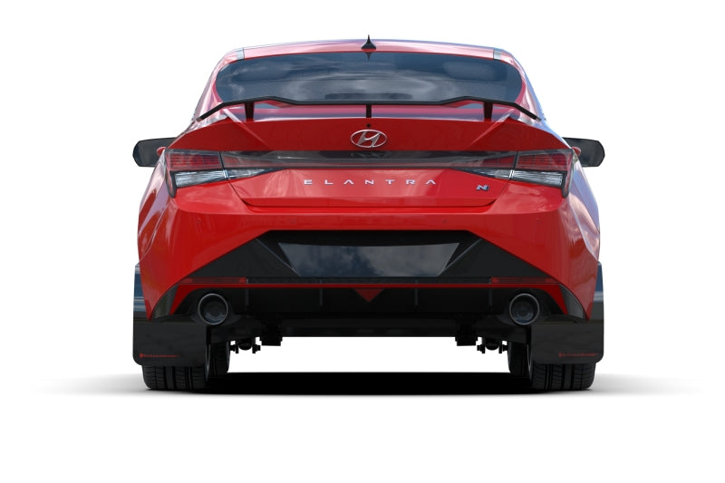 Rally Armor MF79-UR-BLK-PBL 22-23 Hyundai Elantra N & N Line Black UR Mud Flap w/Light Blue Logo
