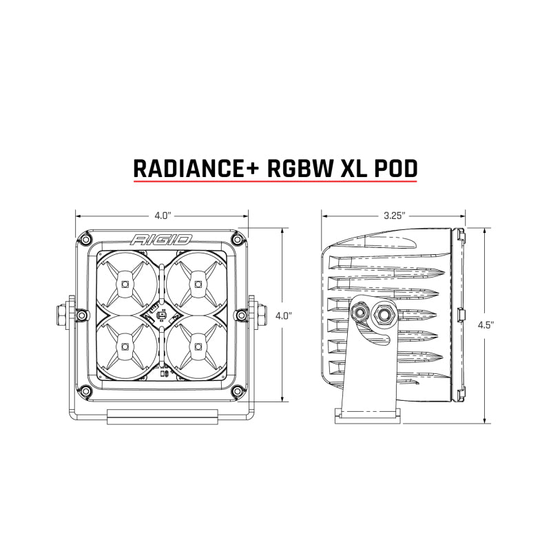Rigid Industries 322053 Radiance+ Pod XL RGBW - Pair