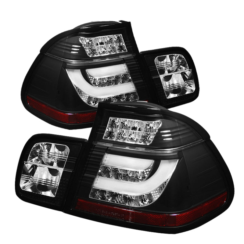 SPYDER 5015938 Spyder BMW E46 3-Series 02-05 4Dr Light Bar Style LED Tail Lights Black ALT-YD-BE4602-4D-LBLED-BK