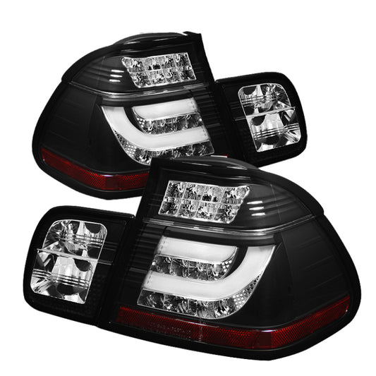 SPYDER 5015938 Spyder BMW E46 3-Series 02-05 4Dr Light Bar Style LED Tail Lights Black ALT-YD-BE4602-4D-LBLED-BK