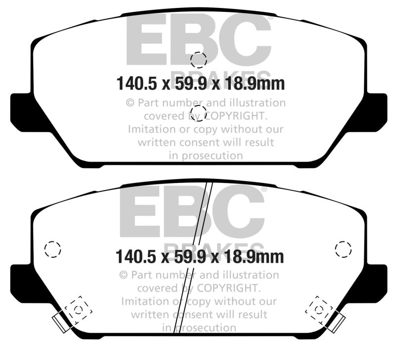 EBC DP42343R 2019+ Hyundai Veloster N (2nd Gen) 2.0L Turbo Yellowstuff Front Brake Pads