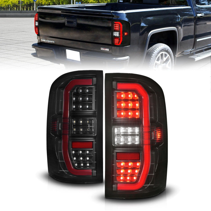 ANZO 311465 14-18 GMC Sierra 1500 Full LED Taillights Black Housing Smoke Lens (w/C Light Bars)