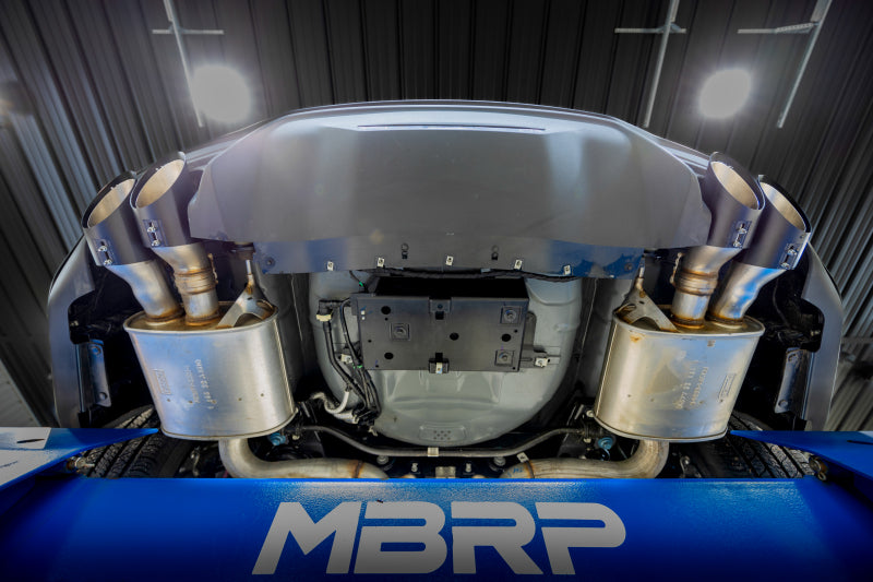 MBRP T5198BLK 15-24 Ford Mustang T304 SS 4in OD / 6.5in Length Quad Tip Cover Kit - Black Tip
