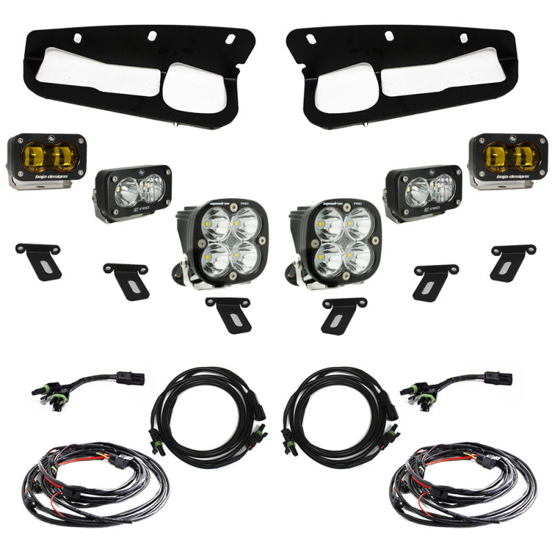 Baja Designs 448179UP 21-22 Ford Bronco w/Steel Bumper S2 SAE Pro Fog Pocket Light Kit w/Upfitter - Amber