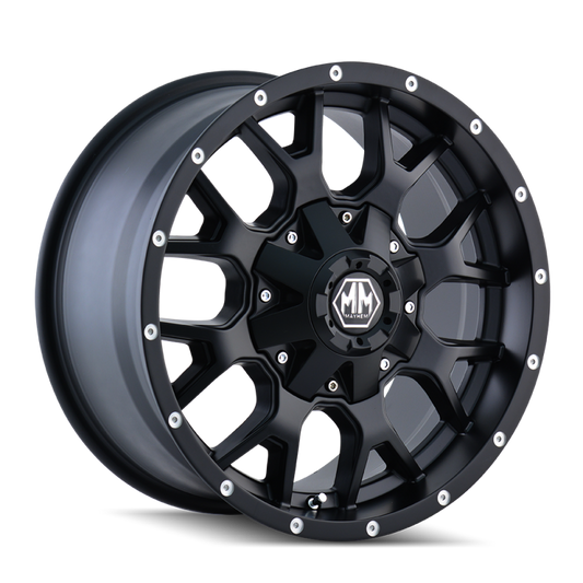 Mayhem 8015-2137MB 8015 Warrior 20x10 / 6x135 BP / -25mm Offset / 106mm Hub Matte Black Wheel