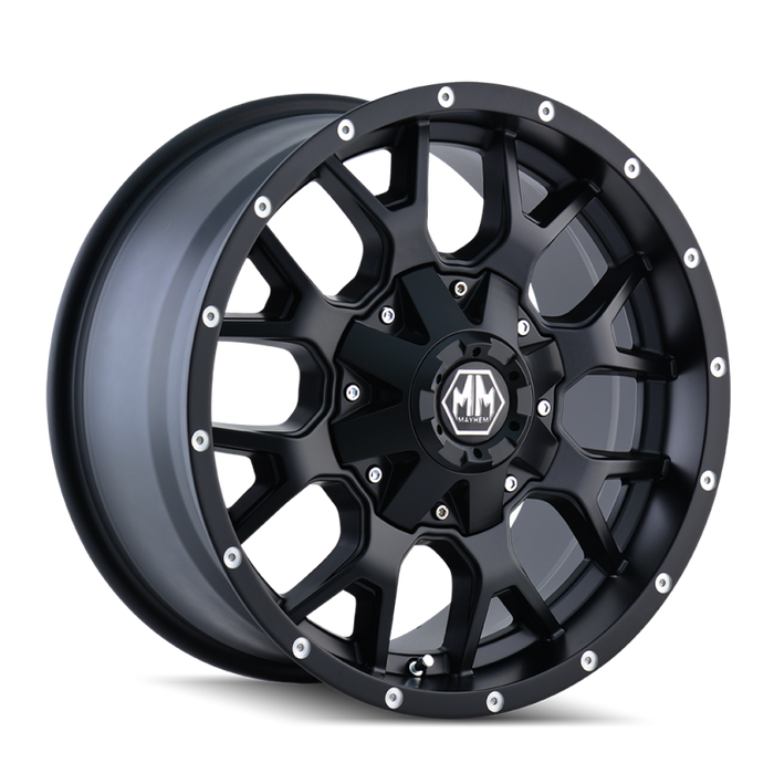Mayhem 8015-2978MB18 8015 Warrior 20x9 / 8x180 BP / 18mm Offset / 124.1mm Hub Matte Black Wheel