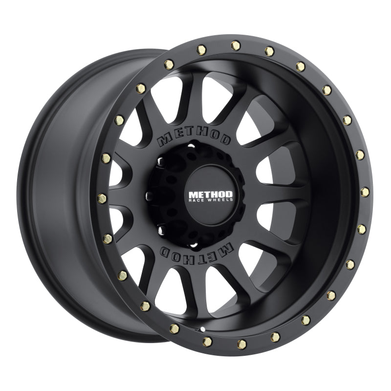 Method Wheels MR60529088512N Method MR605 NV 20x9 -12mm Offset 8x180 124.1mm CB Matte Black Wheel