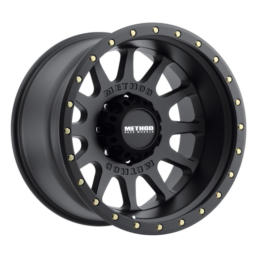Method Wheels MR60521280552N Method MR605 NV 20x12 -52mm Offset 8x6.5 121.3mm CB Matte Black Wheel