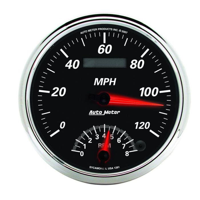 AutoMeter 1291 Autometer Designer Black II 5in 120 MPH & 8k RPM In-Dash Tach/Speedo