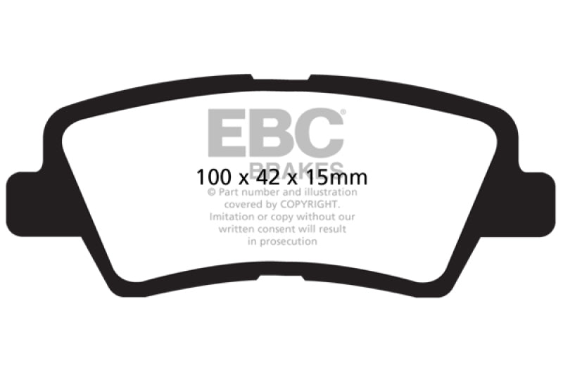 EBC DP41875R 12 Hyundai Elantra 1.8 Yellowstuff Rear Brake Pads